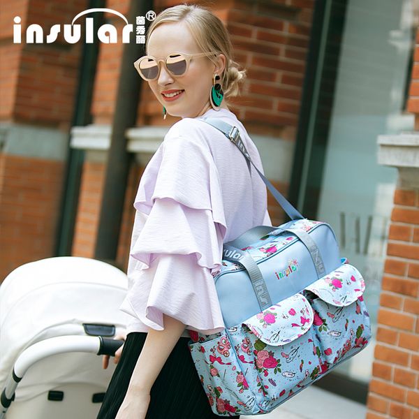 

2018 multicolored baby diaper bag large-capacity fashionable mother's maternity bag baby stroller nappy mommy