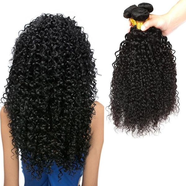 7a Cheap Malaysian Curly Virgin Hair Weave Bundles Natural Black
