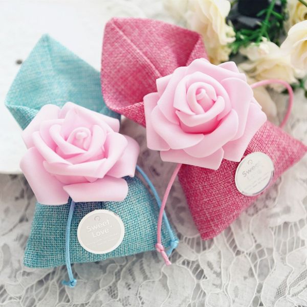 

purple / pink / red / blue wedding favors rose flower candy boxes gifts box candy bags wedding table decor