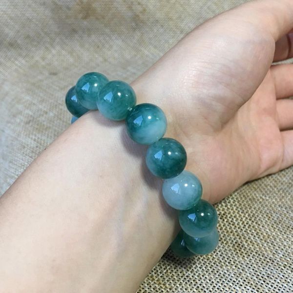 

12mm nature blue bracelet green hand catenary a4 stone, Black