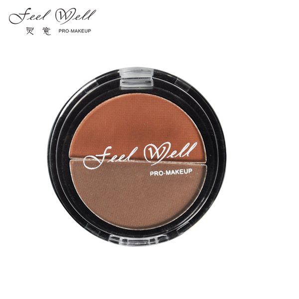 

feel well 2 color eyebrow powder palette cosmetic eye brow enhancer waterproof eye's makeup shadow set natural powder matte