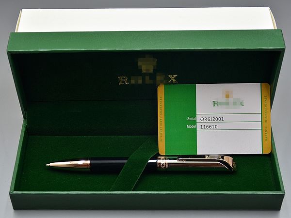 

Luxury Box packaging - AAA High quality Rlx Brands Black / Silver Metal Ballpoint pen stationery school office supplies As Christmas Gift