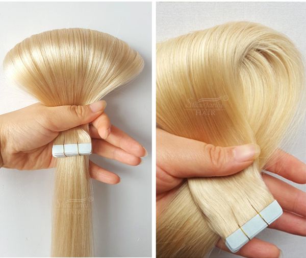 50g Tape In Human Hair Extensions Skin Weft 20 22 24 Inches 60
