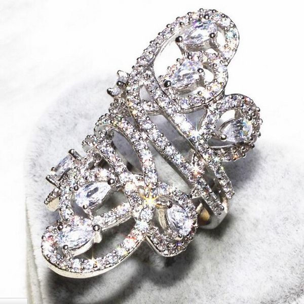 

luxury big jewelry women wedding band ring widtth 30mm 925 sterling silver 218pcs 5a zircon cz female engagement ring, Slivery;golden