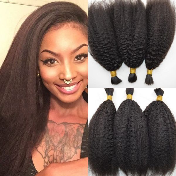 Mongolian Human Hair Bulk High Qaulity Kinky Straight Bulk Hair