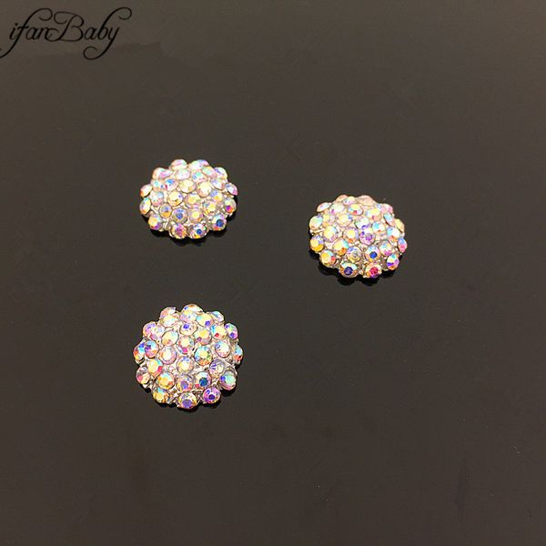 

rhinestone flower buttons for diy hair accessories clear rhinestone buttons flat back, Slivery;white