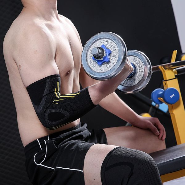 

1 pair elastic sports wristband knee warmth thickening knit protection sports protective gear elbow elbow sleeve support brace knee pads, Black;gray