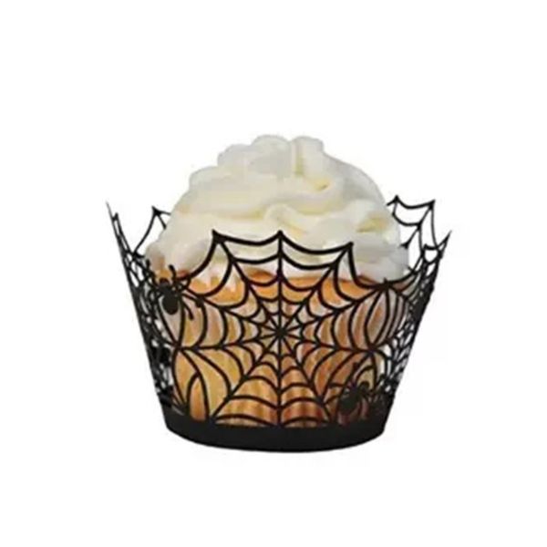 

halloween spiderweb paper cupcake wrapper cupcake ers kids favors party decoration cake er halloween cake around