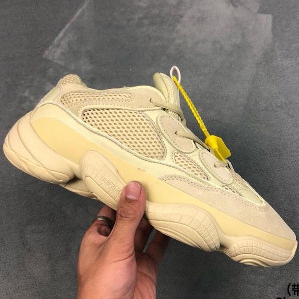

2018 New Kanye West 500 Blush Super Moon and Utility Black Desert Rat Running Men's Shoes With Wave Runner Women's 500 Sports Sneaker DB2908