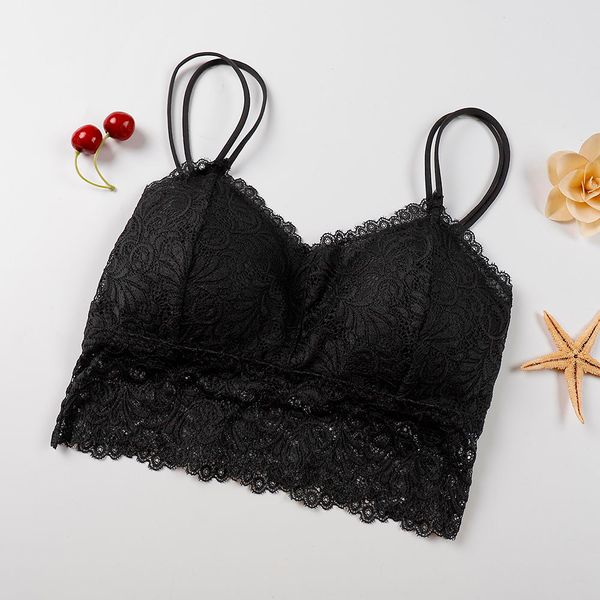 

women bra vest have a chest pad wearing sports underwear spandex solid casual push up sport bras gym fitness a7, White;black