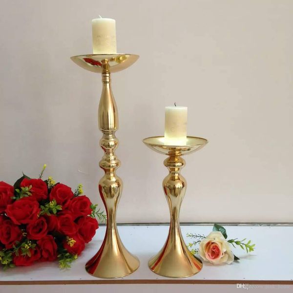 

gold metal candle holders 48cm tall stand flowers vase candlestick road lead candelabra centre pieces wedding decor