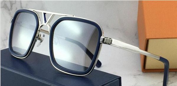 

the latest selling popular fashion designer sunglasses 0947 square plate frame anti-uv400 lens with original box, White;black
