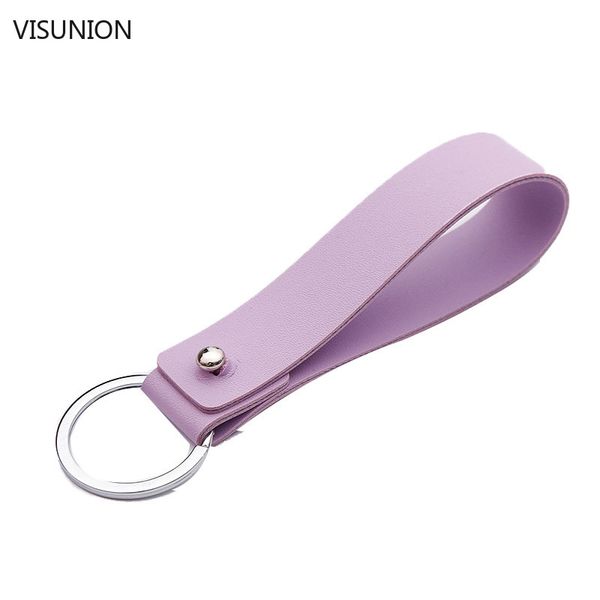 

9 colors creative candy-colored pu leather key chains metal key holder keyring auto car ring bag accessory, Silver