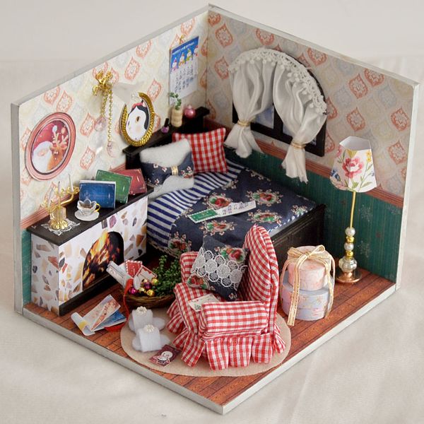 Diy Miniature Wooden Doll House Furniture Kits Toys Handmade Craft