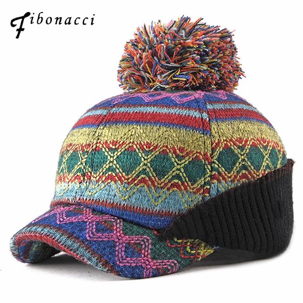 

fibonacci 2018 new multicolor knitting baseball cap female hairball short brim snapback women for hats, Blue;gray