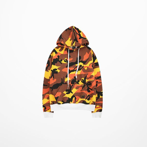 

2018 autumn winter warm fleece hoodies men skateboard hip hop high street oversize vintage camouflage sweatshirt, Black