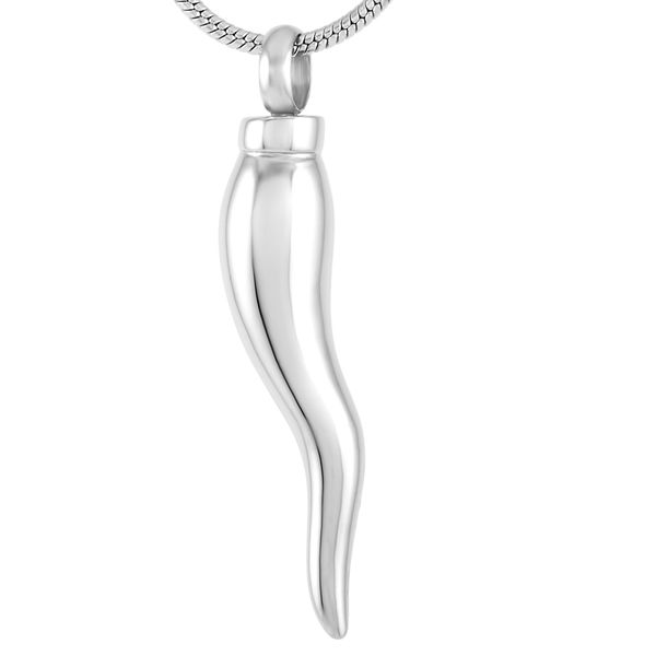 

ijd9225 silver chili shape stainless steel cremation necklace for ashes urn pendant funeral keepsake memorial for women men