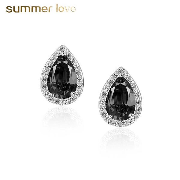 

new arrival fashion 5 color cubic zirconia teardrops stud earrings bridal elegant lady wedding gift earrings for women brides bridesmaids, Golden;silver