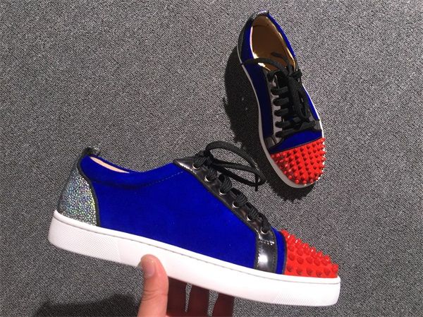 

luxury spikes sneakers & low trainers bottom cut outdoor fashion high rivets toe casual flats men quality walking women red leisure qupmo, Black