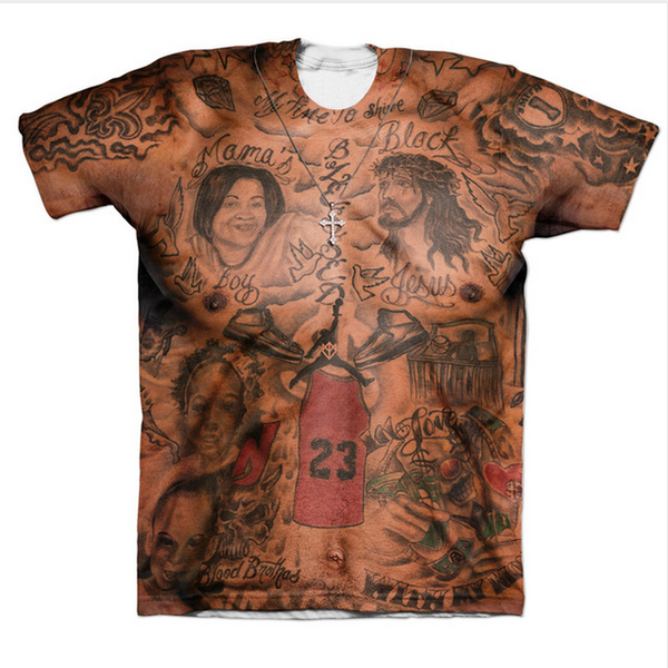 

2023 fashion mens/womens jr smith tattoos vintage indian tribe tatto funny 3d print casual t-shirt &02, White;black