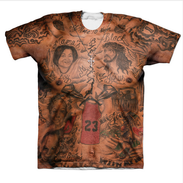 73fl 2023 Più Nuovo Modo Uomo/donna Jr Smith Tatuaggi Vintage Tribù Indiana Tatto Divertente 3d Stampa Casual T-shirt 02