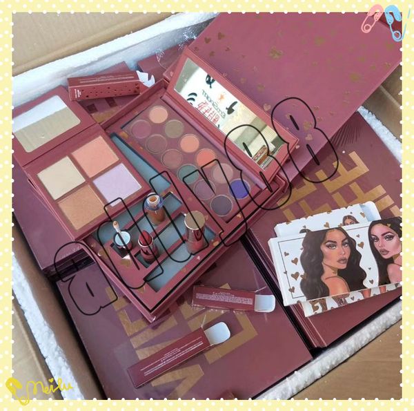 

Newst Arrival Makeup KL Collection Wife Life Bundle Lipgloss Eyeshadow Palette Woods Lipstick And Pressed Powder Highlighter Palette Big Box