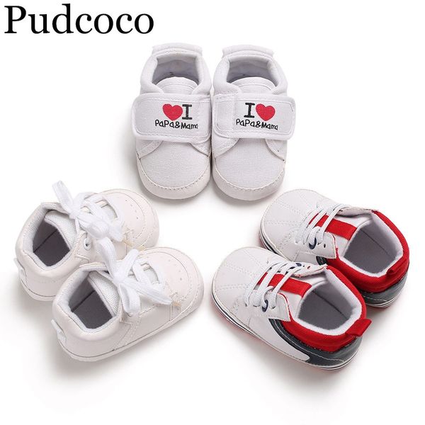 

pudcoco 2019 brand new soft sole newborn infant baby boy girl pre-walker white pram shoes 0-18m pr4ewalker