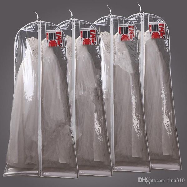 

180cm tran parent wedding dre du t cover omni eal extra large waterproof pvc olid wedding garment torage bag t2i140