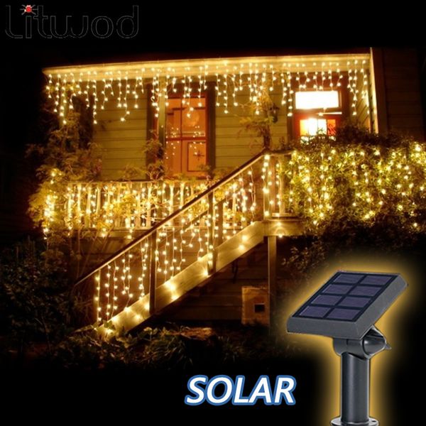 Z30 Lâmpadas Solares Iluminação Ao Ar Livre 50 Grânulos 7 Medidores Corda LED Starry Light Corda Pátio Decoração Gelo Corda de Iluminação