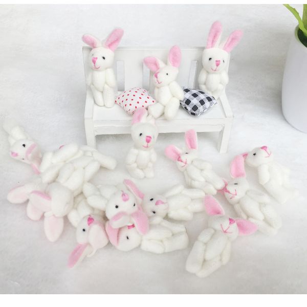 

Kawaii Mini Bunny 5.5CM Plush Toys Rabbit Soft Stuffed Animal Toys Small Pendant By Phone Gifts For Wedding 100Pcs/Lot CHM015