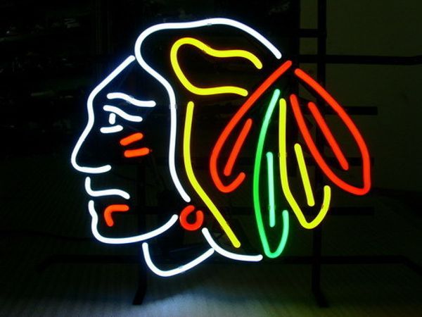 

business neon sign board for nhl chicago blackhawks hockey real glass tube beer bar pub club shop light signs 17*14