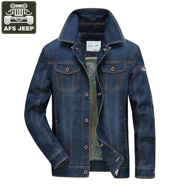 

afs denim jacket men casual jeans coat men single breasted plus size mens jackets many pockets mesh liner outwear, Black;brown