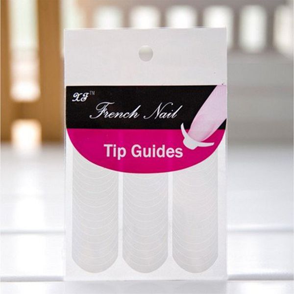 

5 packs diy french manicure nail art tips nail sticker decorations form fringe guides, Black