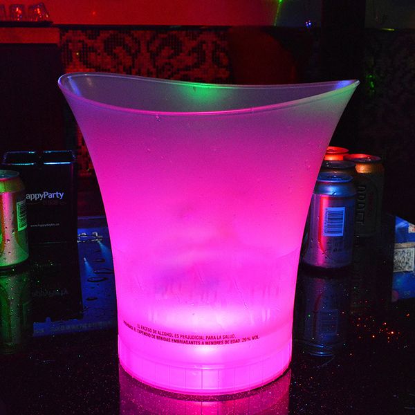 

led ice bucket 5l plastic color changing bars nightclubs led beer bucket for ktv party night