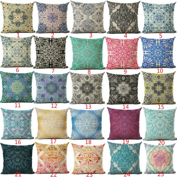 Cushion Cover Geomtric Pillowcase Bohemian Style Cotton Linen Euro
