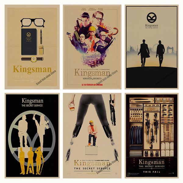 

kingsman: the secret service retro poster retro kraft paper bar cafe home decor painting wall sticker