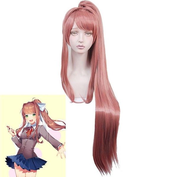 

sayori yuri natsuki monika wig halloween monika cosplay long wig, Black;brown