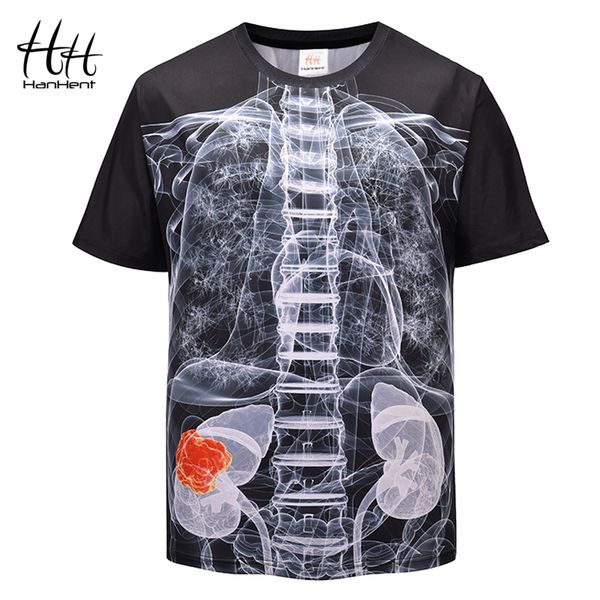 

hanhent human perspective prirt men's 3d t-shirt creative swag funny 2018 streetwear hip hop t shirt 3d big size td0026, White;black