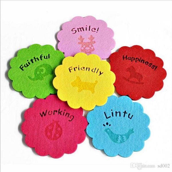 

tableware mat heat insulation water uptake polychromatic felt cup pad customized coasters portable simplified design harmless 0 5qx v