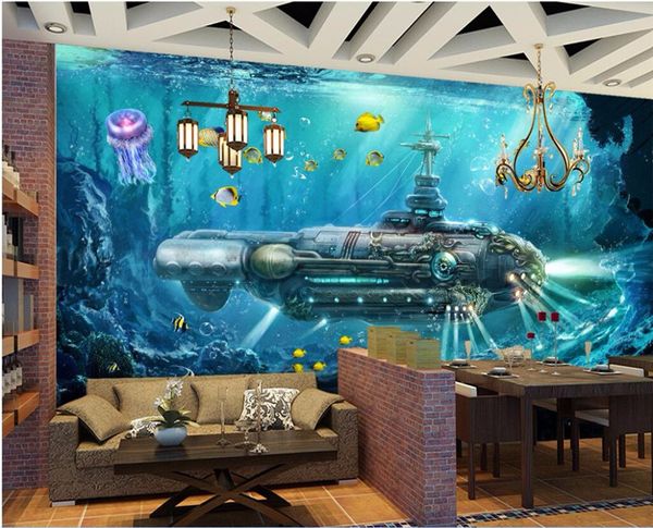 3d Wall Murals Wallpaper For Living Room Walls 3 D Photo Wallpaper Submarine Underwater World Decor Custom Mural Painting Screensavers And Wallpaper