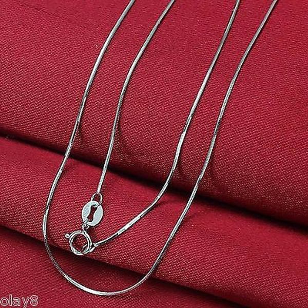 

fine au750 pure 18k white gold chain women 1.2mm snake link necklace 18inch, Silver