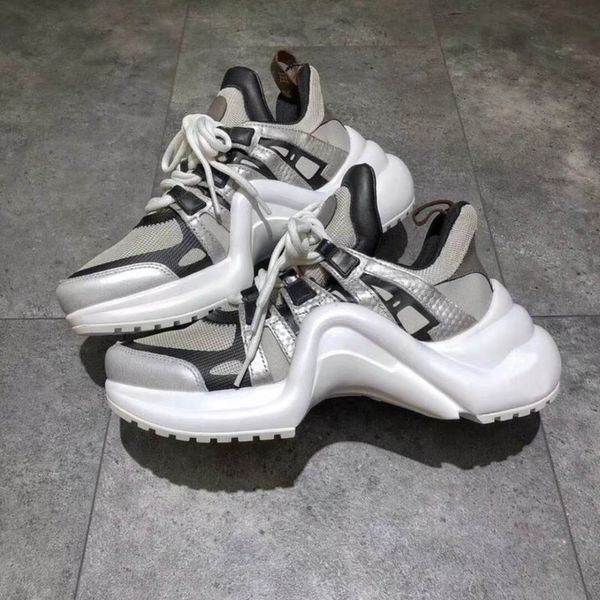 

men's shoes ss18 rare archlight sneakers black white lace up paris fashion archlight trainers genuine leather ugly dad sneakers