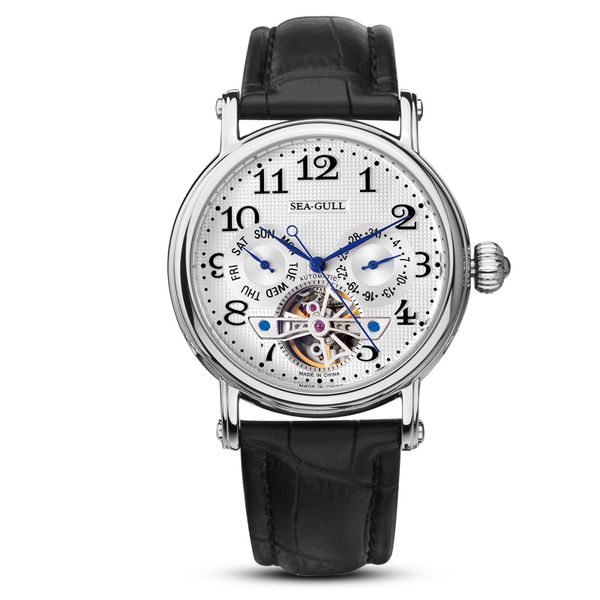

leisure automatic mechanical genuine leather waterproof watch with rome digital business for various ocns m170s.black, Slivery;brown