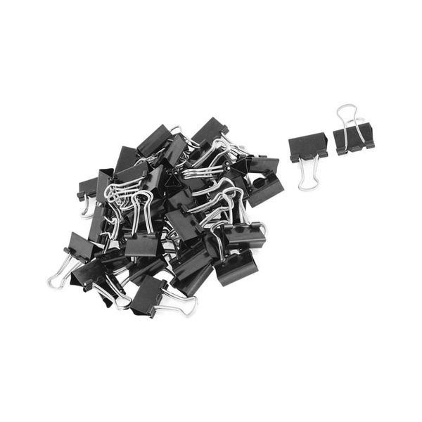 

ppyy new -metal spring binders clip for paper document office stationery paper clips 15mm 48pieces black