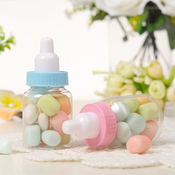 3.5-Polegadas Baby Bottle Shower Favor, Mini garrafa de doces de plástico, fontes do chuveiro de Bebê menino menina bebê recém-nascido baptismo decoração da festa de aniversário