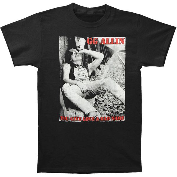 

gg allin men's you give love... t-shirt black men t shirt great quality funny man cotton printed t-shirt men, White;black