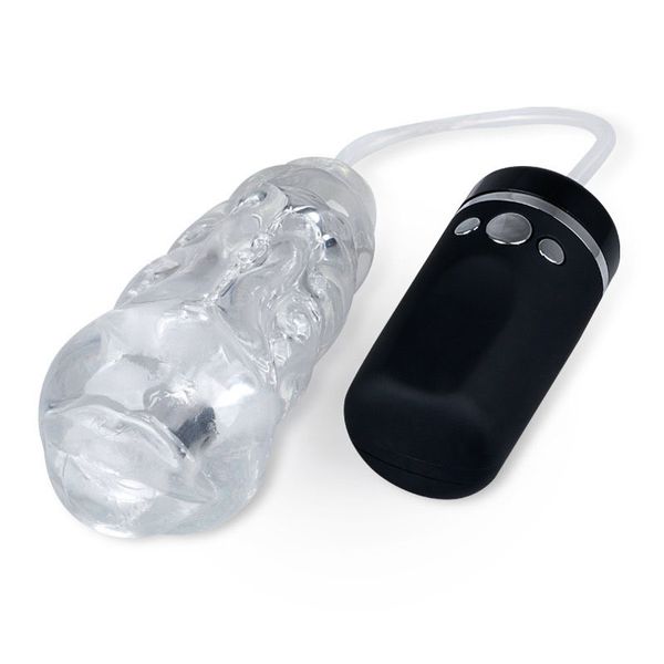 Homem elétrico Broche Oral Aircraft Cup USB de Carregamento Vibrando Boca Masturbador Masculino Massagem Pênis Exercitador Copo Mastubation A3 S18101609