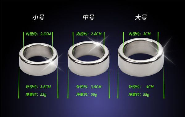3 pcs/Lot 26/28/30 mm Glans Penis Rings Smooth Stainless Steel Cock Ring Male Chastity Device Penis Sleeve Sex Toys For Man Y18110302