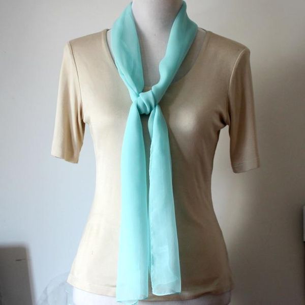 

girl women solid plain mulberry georgette silk scarf long scarves neckerchiefs gift spring summer accessory 160*25cm #4078, Blue;gray