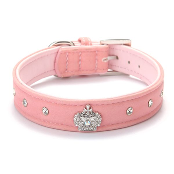 Strass-Kronen-Hundehalsband, weiches Samtmaterial, verstellbare Halskette, Hunde- und Katzenhalsbänder mit 4 Farben, XS, S, M, L, XL, kostenloser Versand